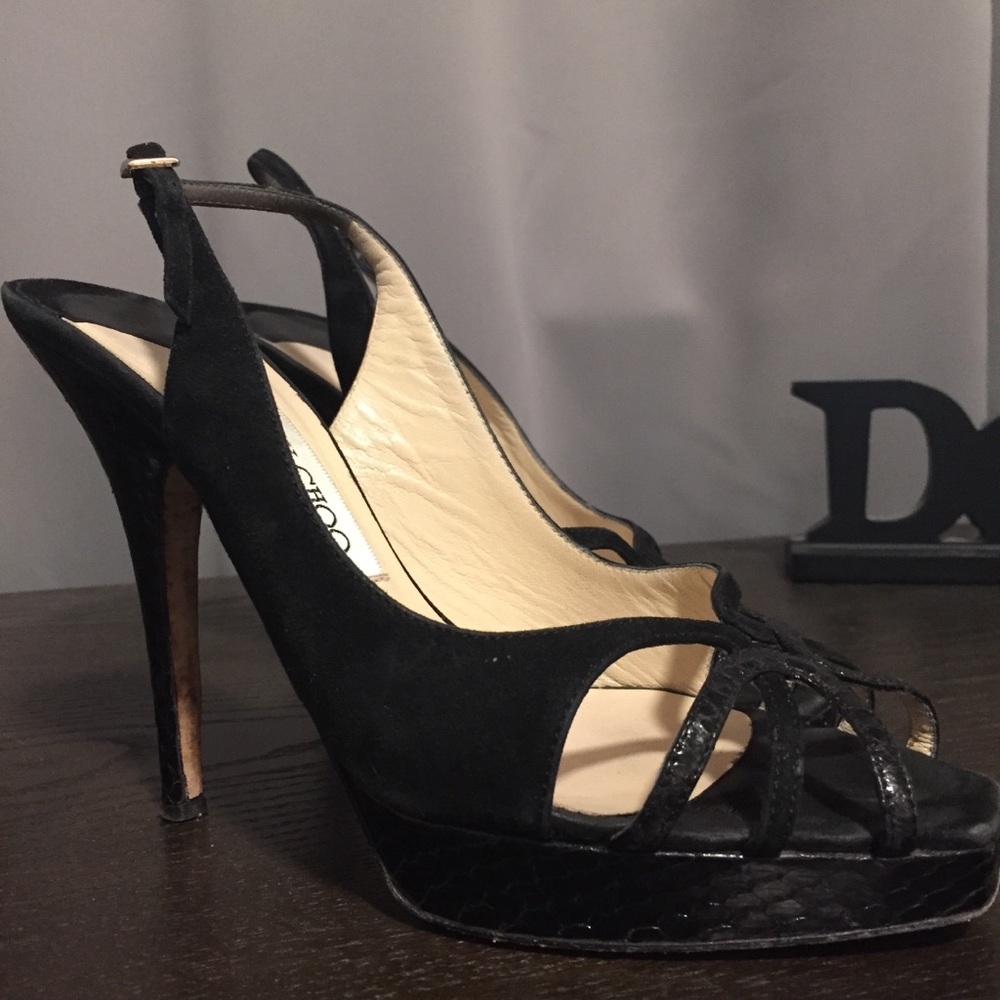 Authentic Jimmy Choo Black Platform Heels sz6 (36)